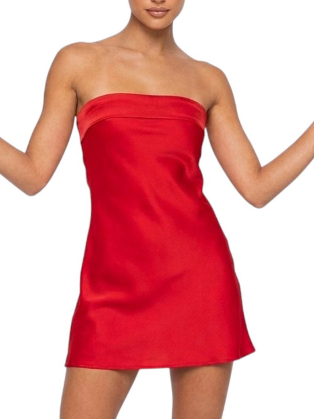 Princess Polly Phillipa Red Satin Strapless Mini Dress, Size 10, NWT, Homecoming